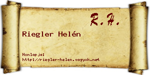 Riegler Helén névjegykártya